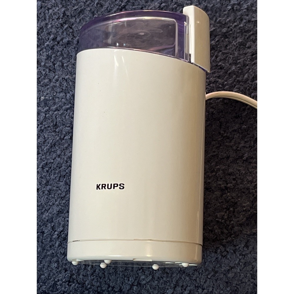 KRUPS Coffee Grinder 203B Electric Spice Nut Mill 120V White Tested Works Great